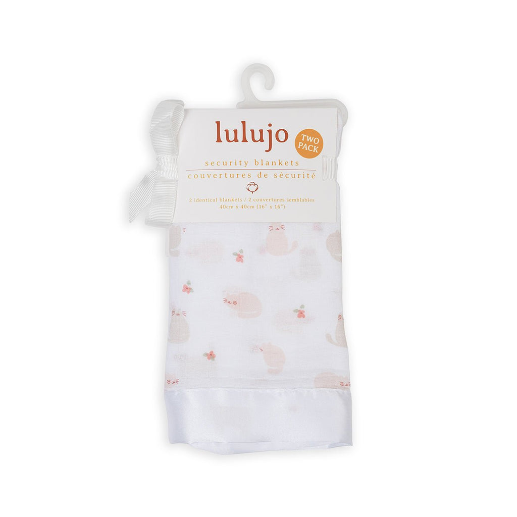 Lulujo - Muslin Security Comforter Blanket - Kitty Cat - 2 Pack - Baby&More