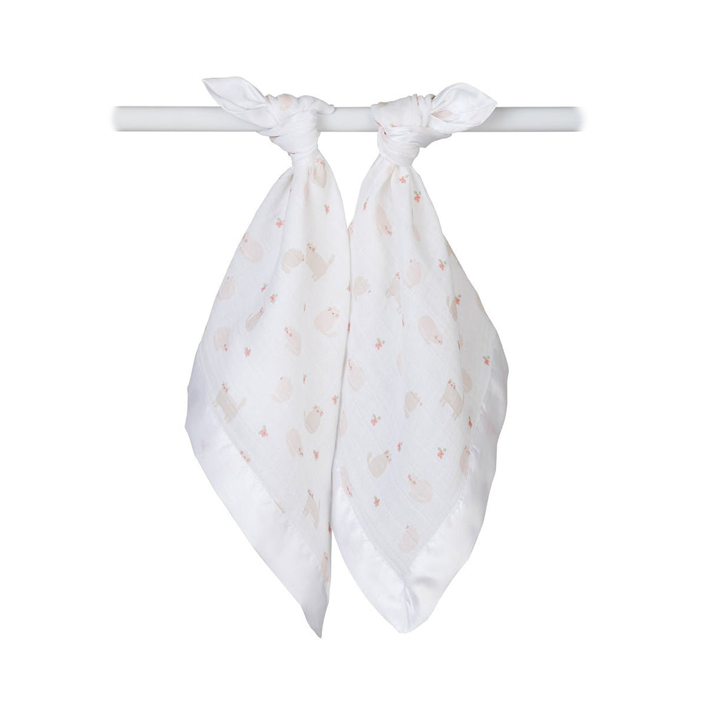 Lulujo - Muslin Security Comforter Blanket - Kitty Cat - 2 Pack - Baby&More