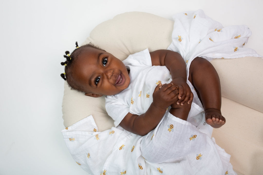 Lulujo - Muslin Swaddle - Bees (100cm x 100cm) - Baby&More