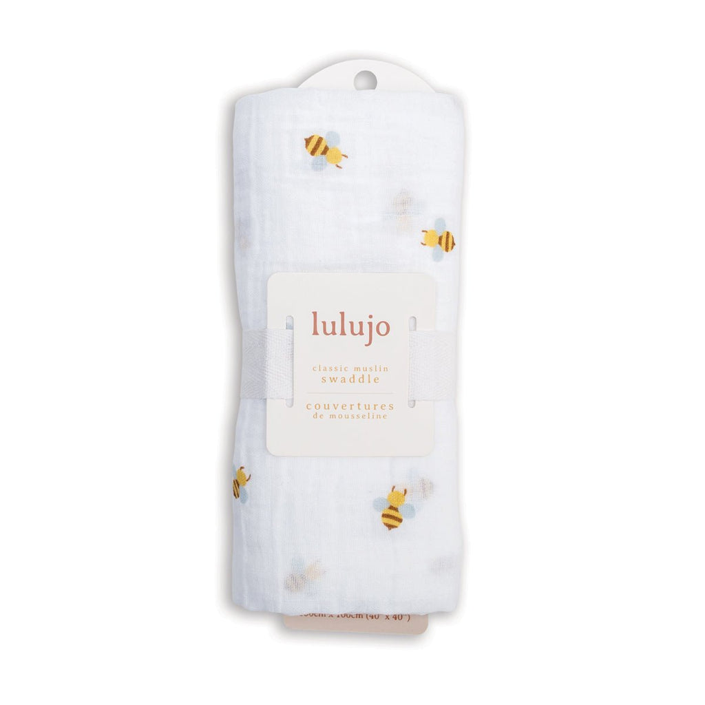 Lulujo - Muslin Swaddle - Bees (100cm x 100cm) - Baby&More