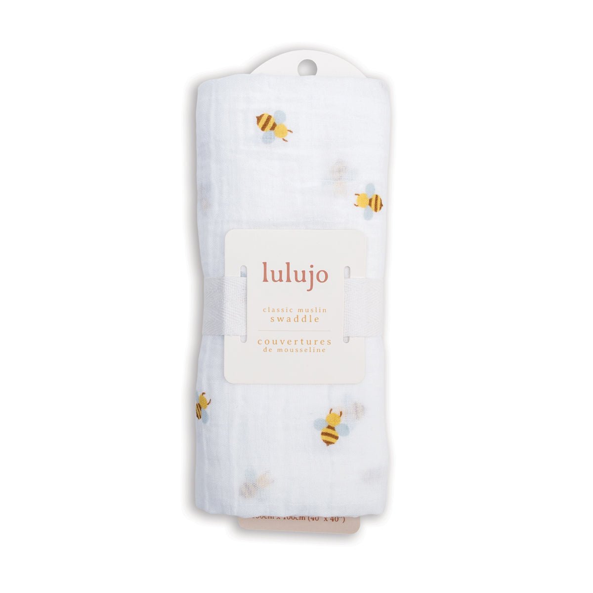 Lulujo - Muslin Swaddle - Bees (100cm x 100cm) - Baby&More