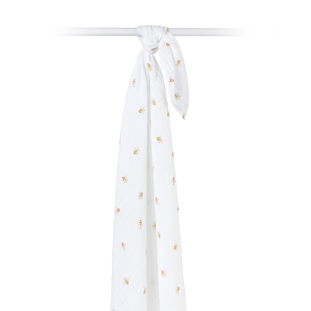 Lulujo - Muslin Swaddle - Bees (100cm x 100cm) - Baby&More