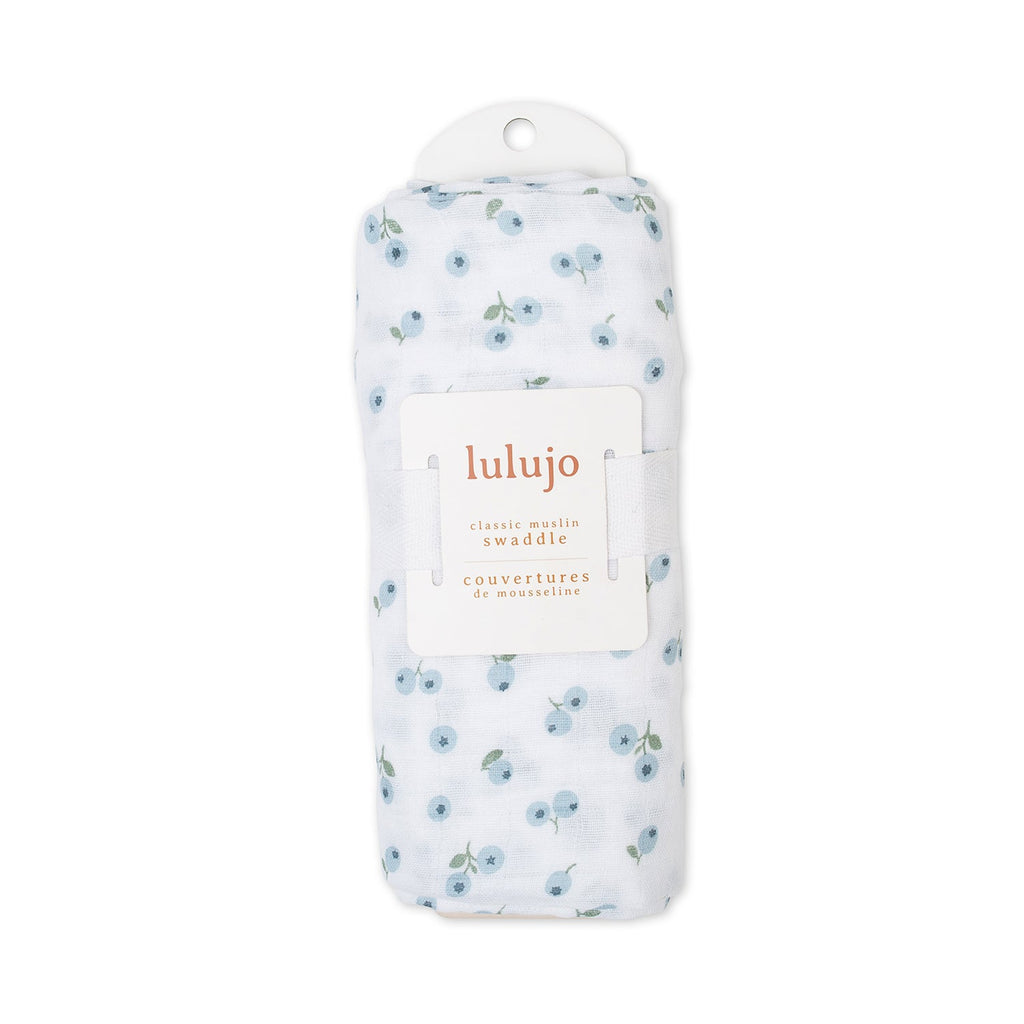 Lulujo - Muslin Swaddle - Blueberries (100cm x 100cm) - Baby&More