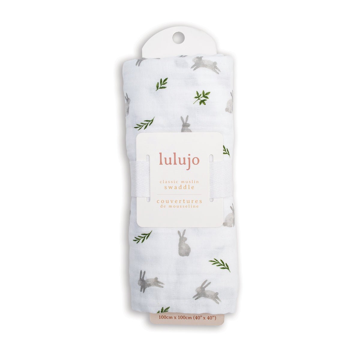 Lulujo - Muslin Swaddle - Bunnies (100cm x 100cm) - Baby&More