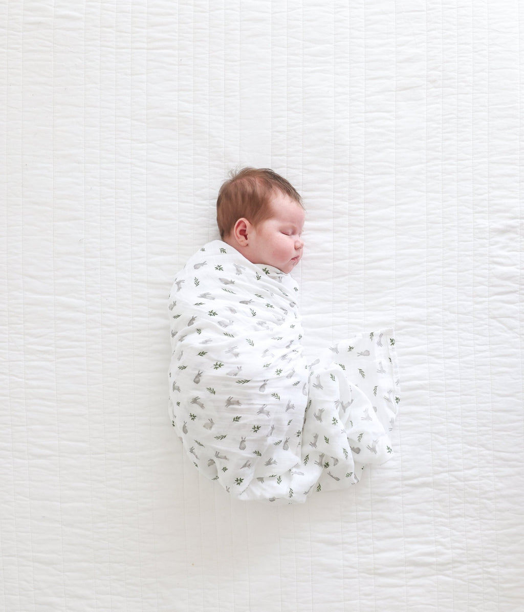 Lulujo - Muslin Swaddle - Bunnies (100cm x 100cm) - Baby&More