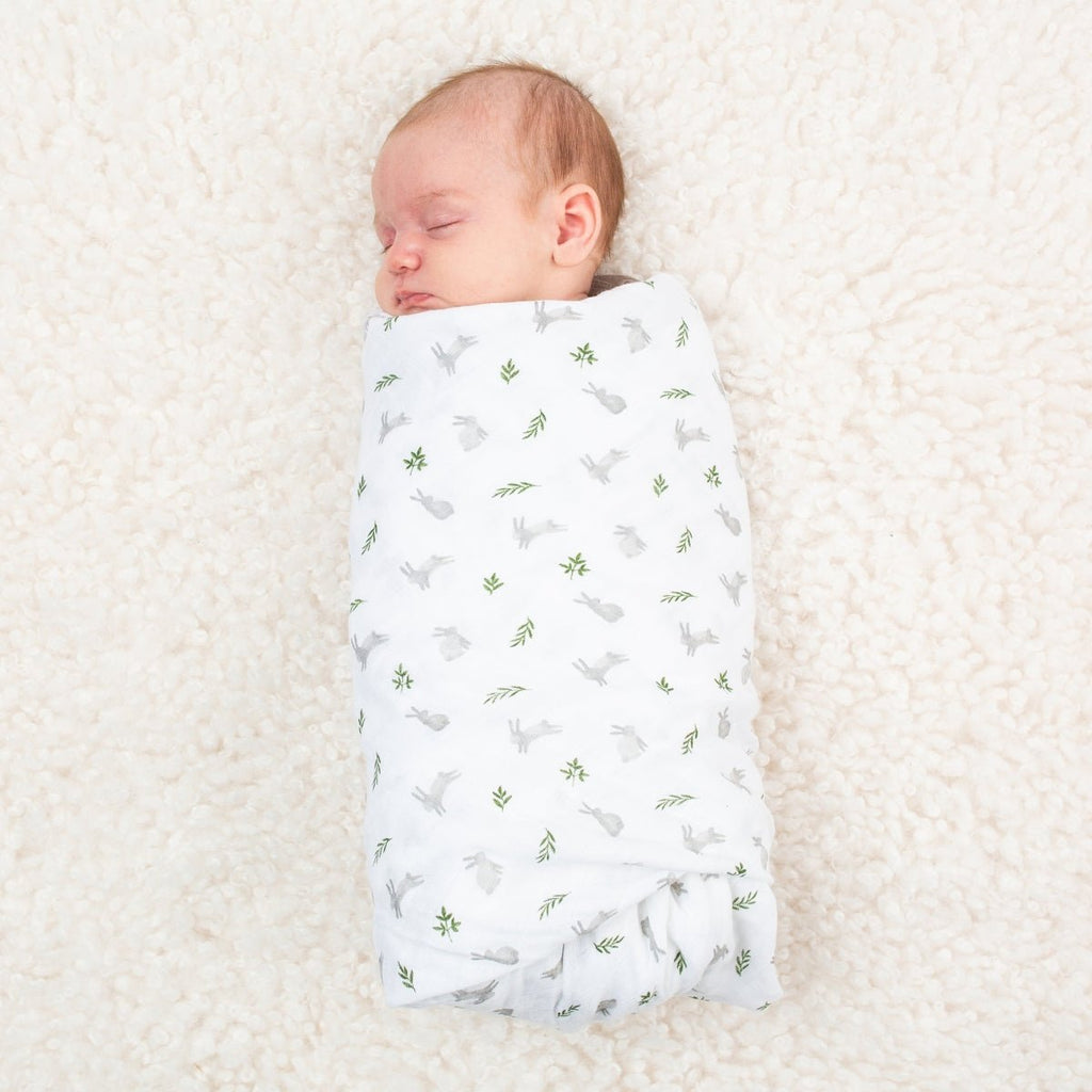 Lulujo - Muslin Swaddle - Bunnies (100cm x 100cm) - Baby&More