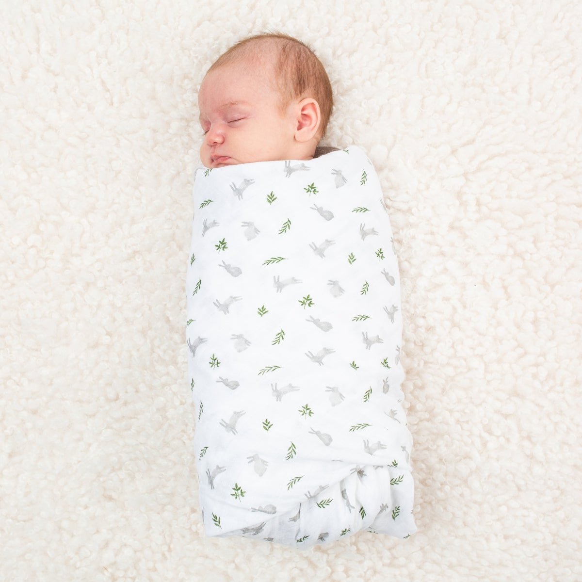 Lulujo - Muslin Swaddle - Bunnies (100cm x 100cm) - Baby&More