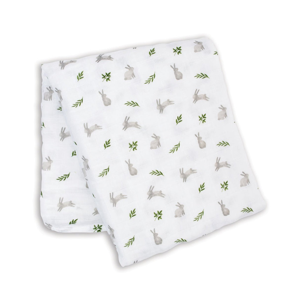 Lulujo - Muslin Swaddle - Bunnies (100cm x 100cm) - Baby&More