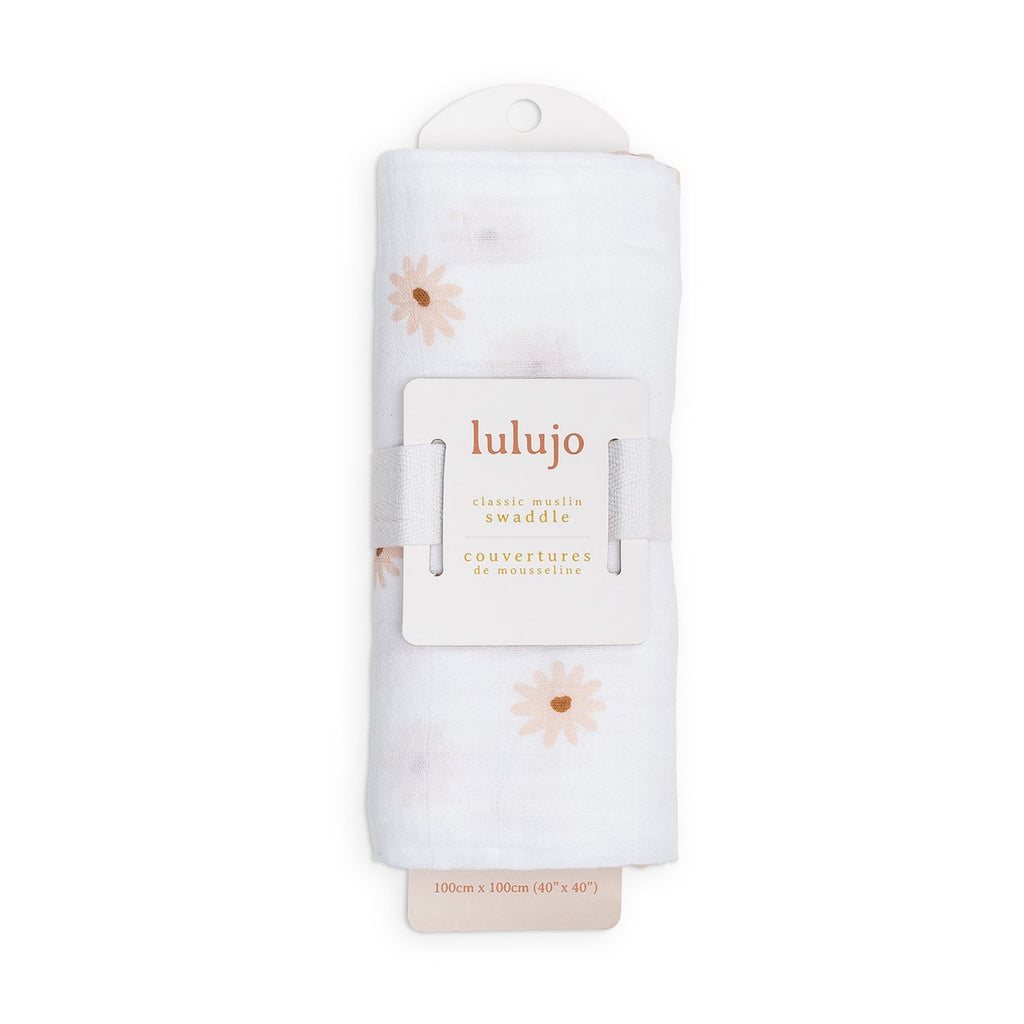 Lulujo - Muslin Swaddle - Daisy (100cm x 100cm) - Baby&More