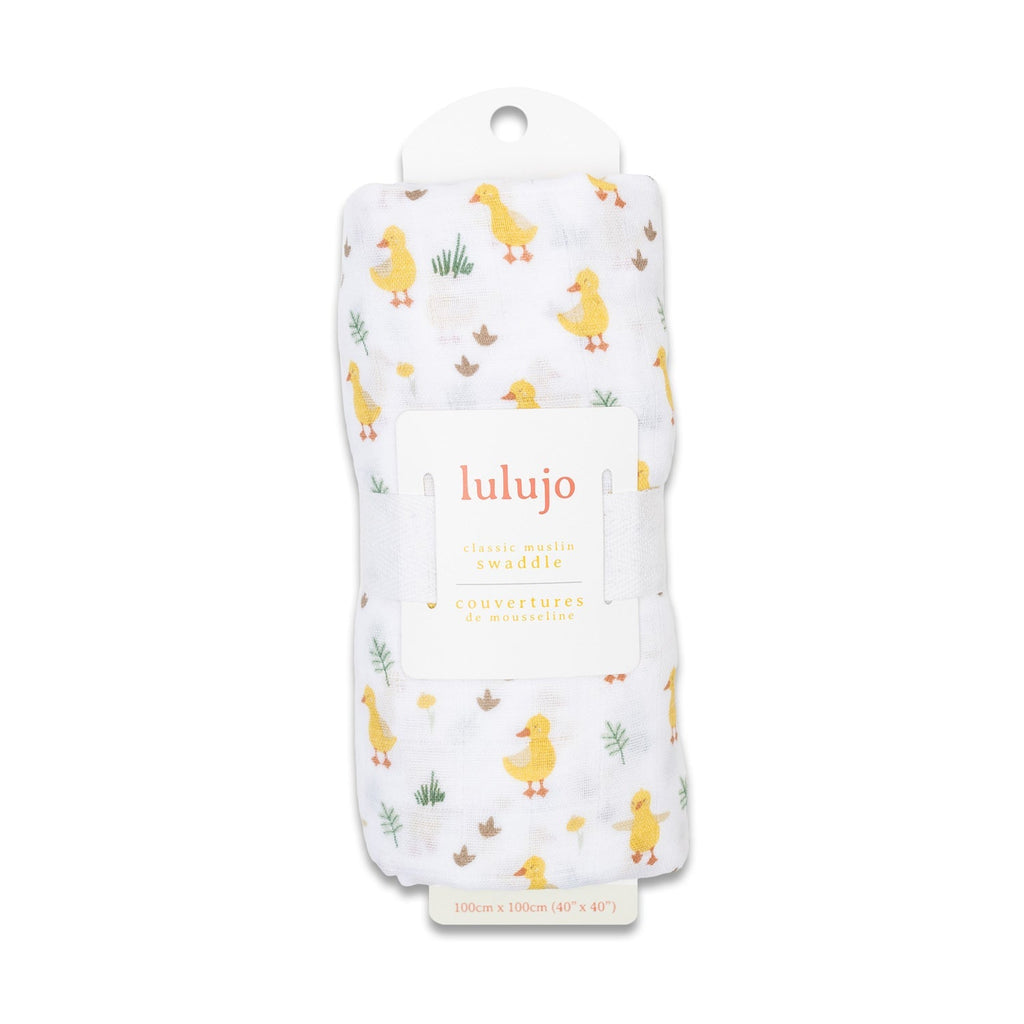 Lulujo - Muslin Swaddle - Ducks (100cm x 100cm) - Baby&More