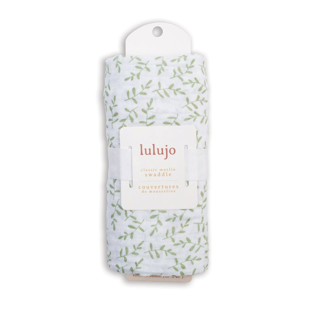 Lulujo - Muslin Swaddle - Greenery (100cm x 100cm) - Baby&More