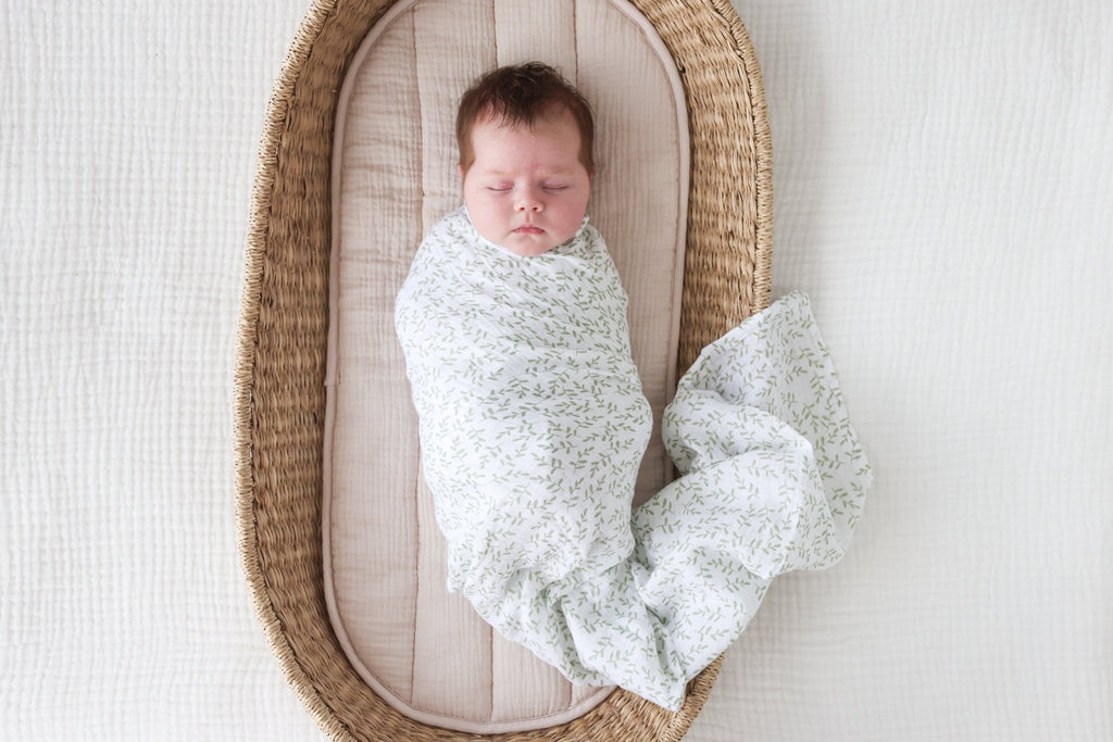 Lulujo - Muslin Swaddle - Greenery (100cm x 100cm) - Baby&More