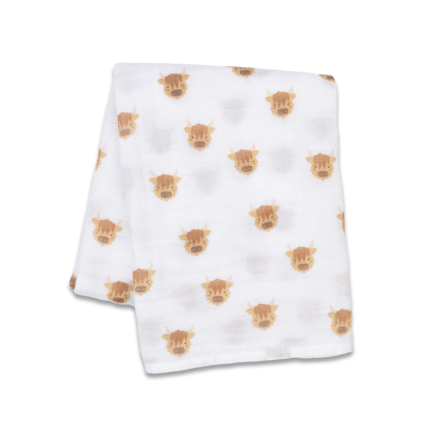Lulujo - Muslin Swaddle - Highland Cows (100cm x 100cm) - Baby&More