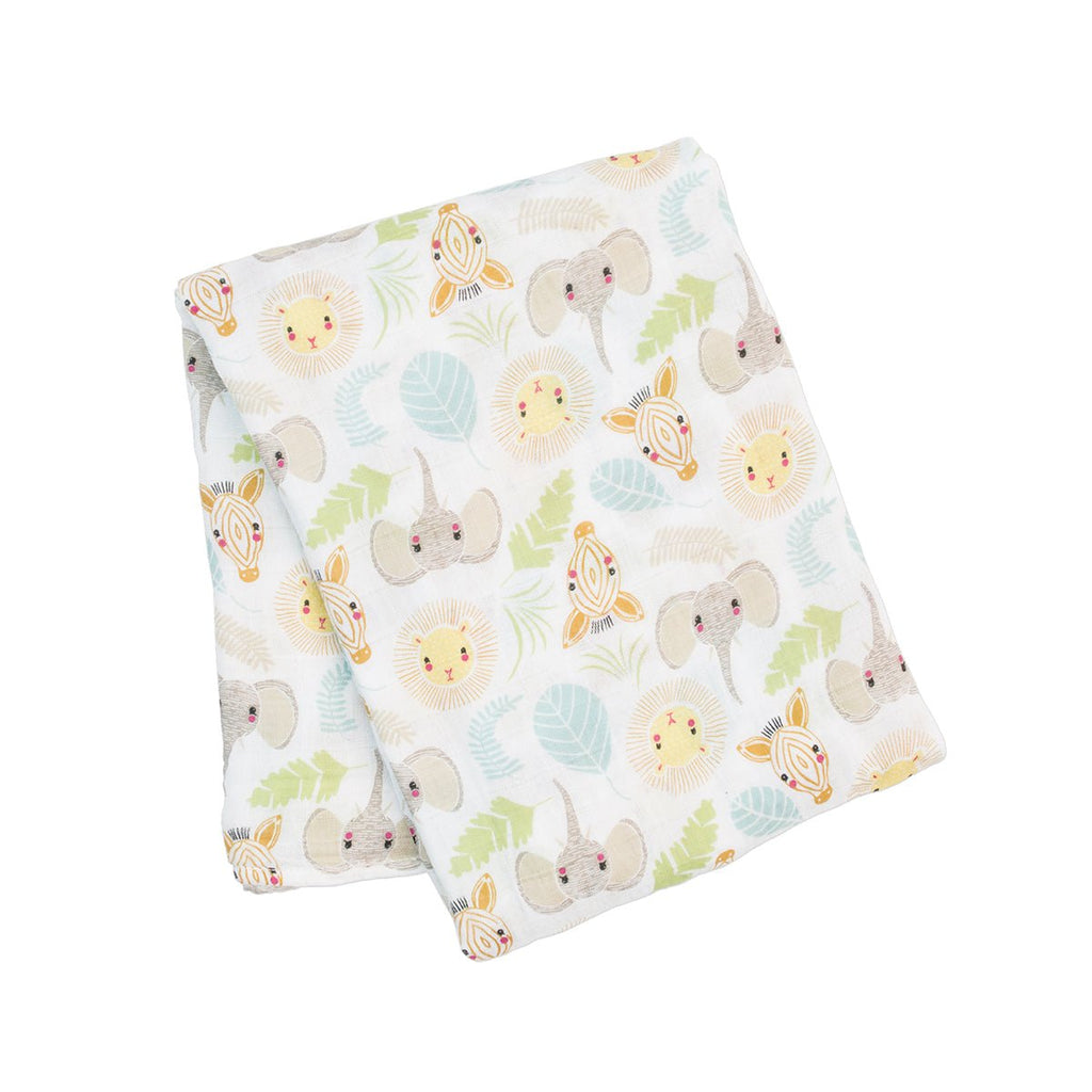 Lulujo - Muslin Swaddle Large - Jungle Safari (120cm x 120cm) - Baby&More