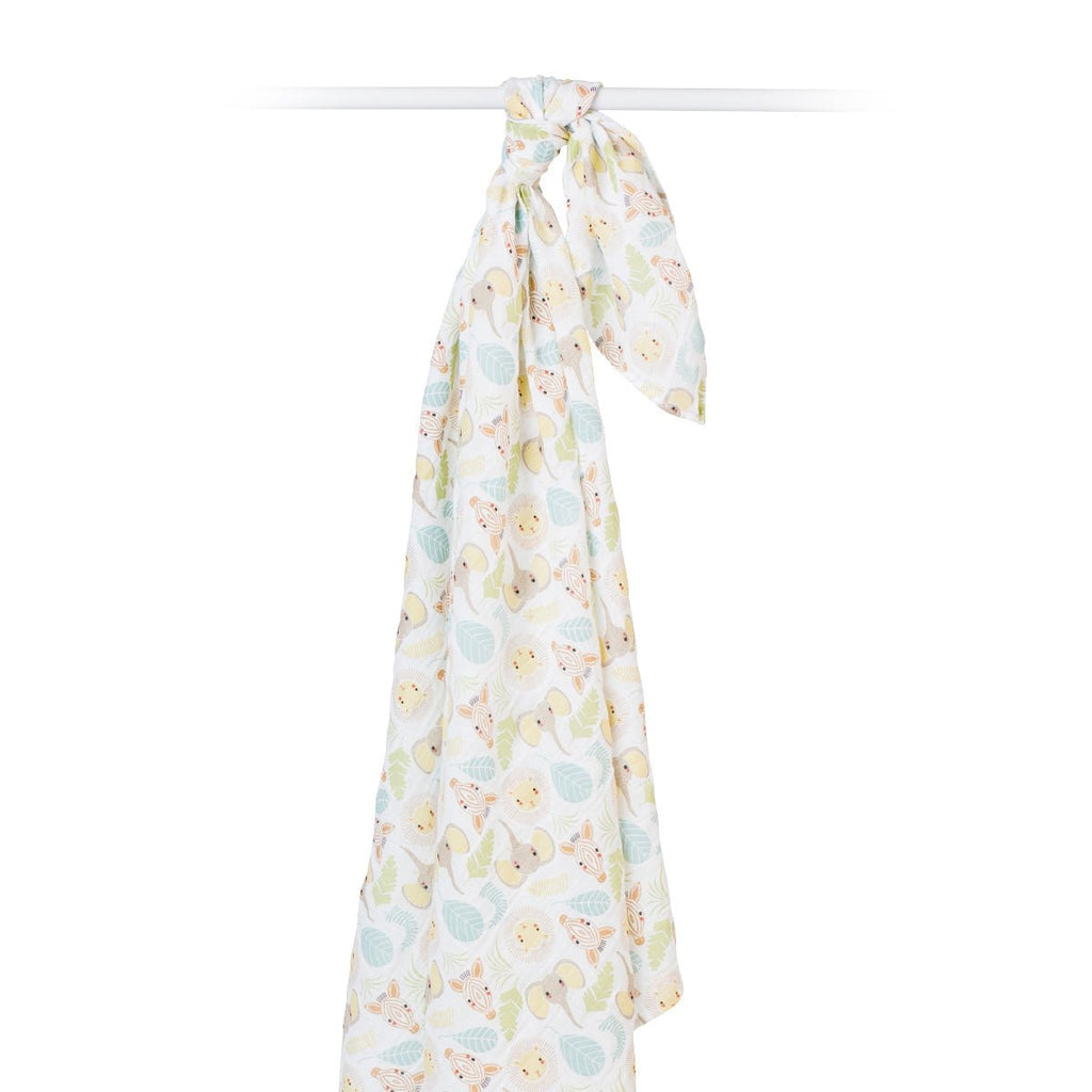 Lulujo - Muslin Swaddle Large - Jungle Safari (120cm x 120cm) - Baby&More