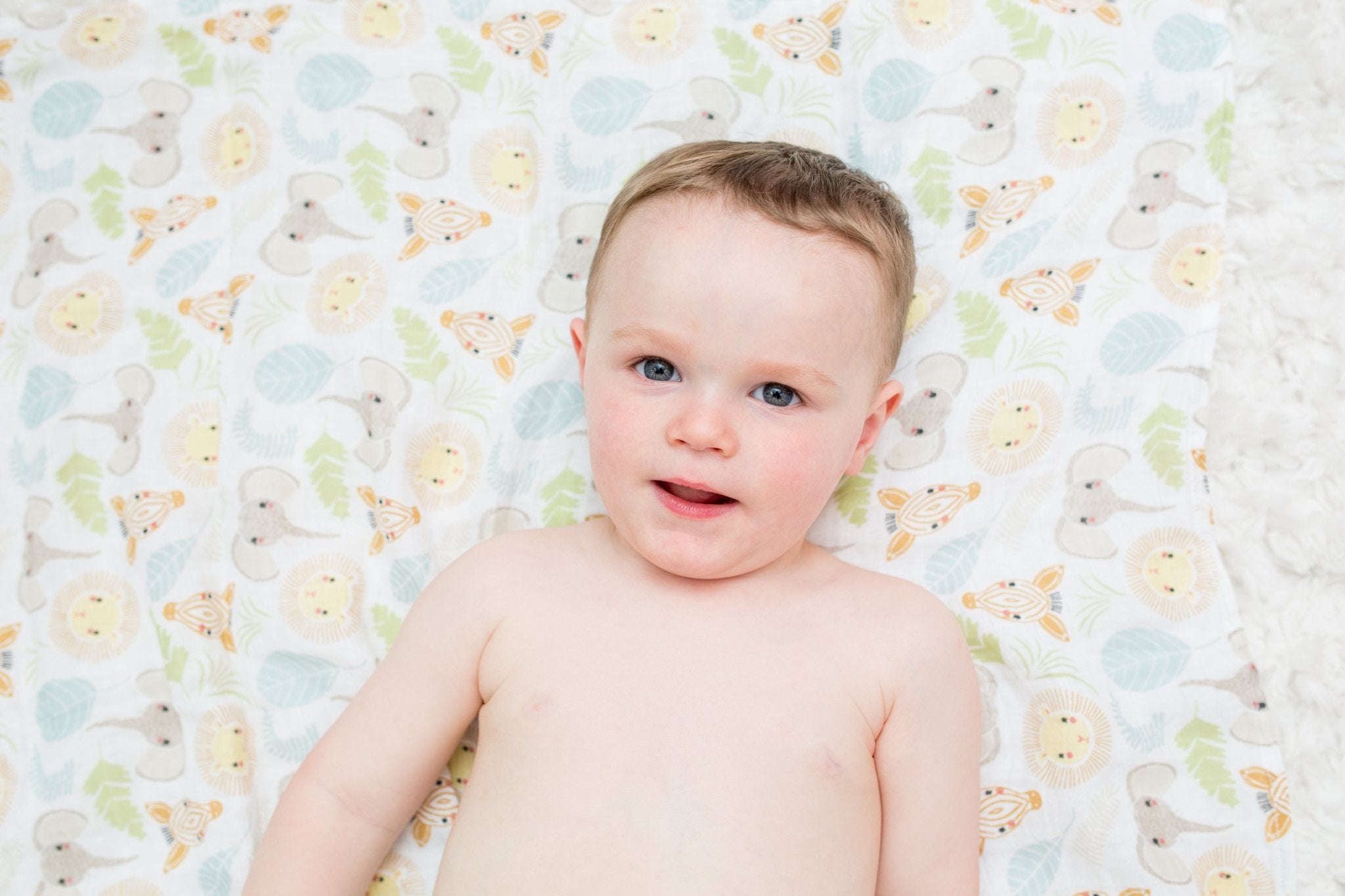 Lulujo - Muslin Swaddle Large - Jungle Safari (120cm x 120cm) - Baby&More