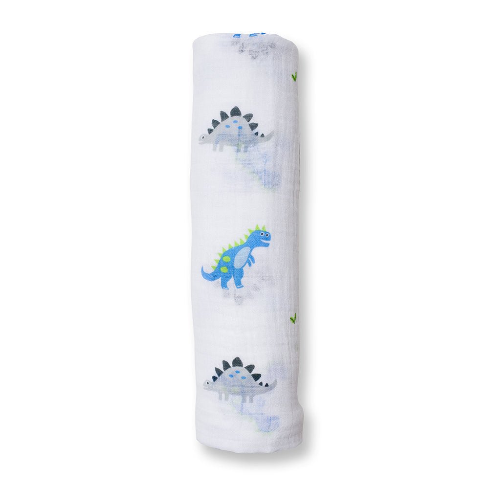 Lulujo - Muslin Swaddle Large - Prehistoric Pals (120cm x 120cm) - Baby&More