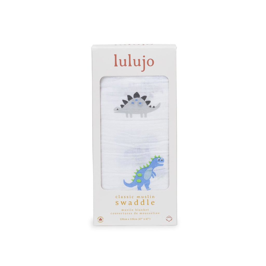 Lulujo - Muslin Swaddle Large - Prehistoric Pals (120cm x 120cm) - Baby&More