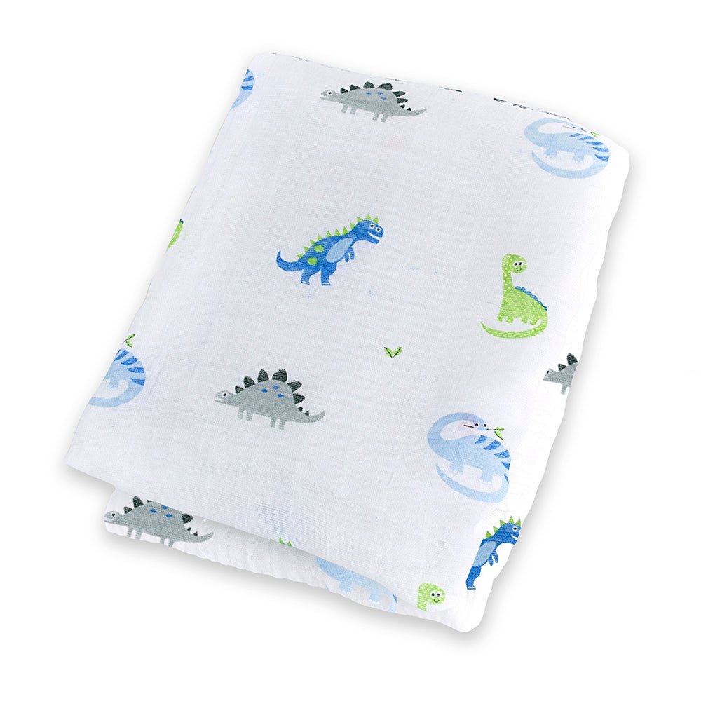 Lulujo - Muslin Swaddle Large - Prehistoric Pals (120cm x 120cm) - Baby&More