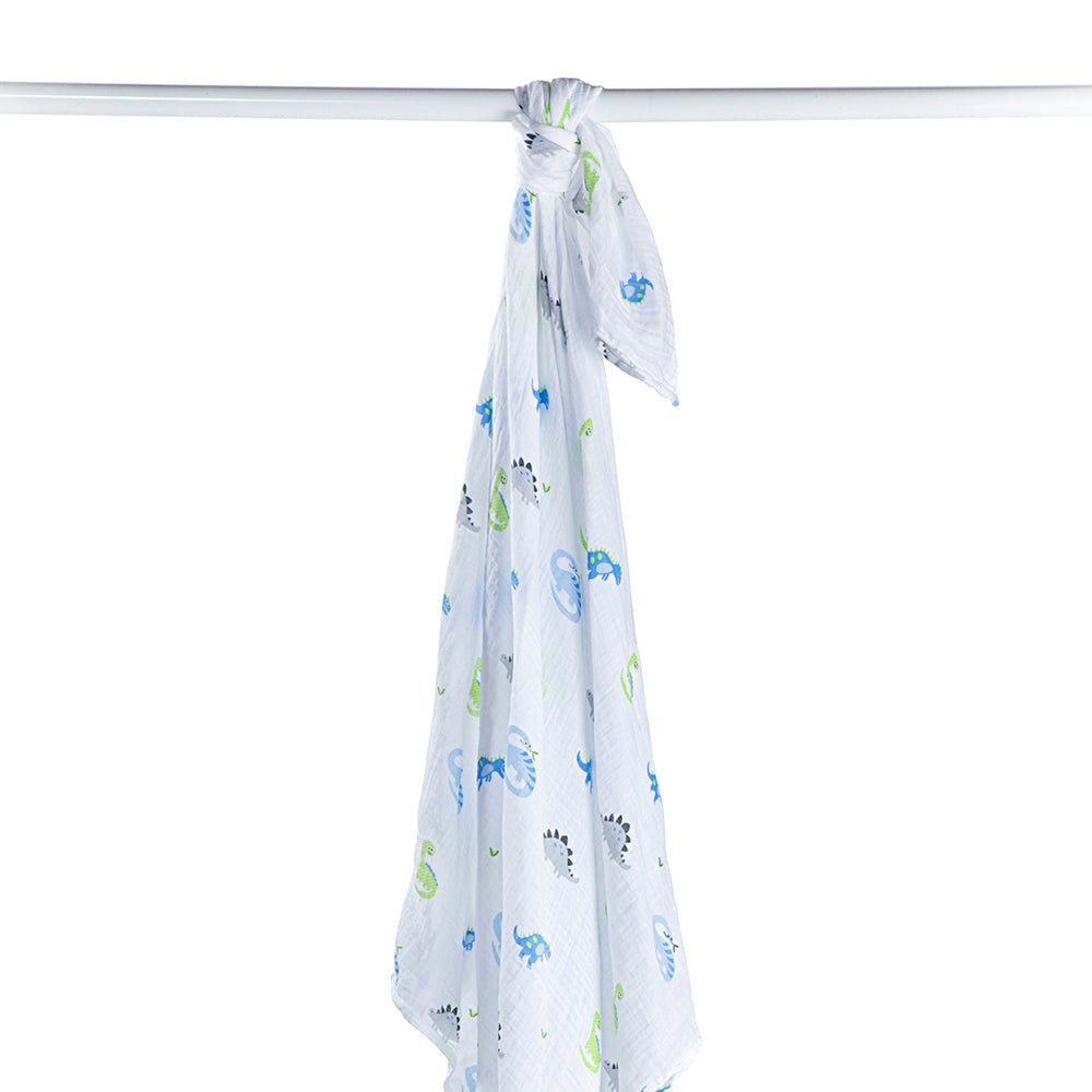 Lulujo - Muslin Swaddle Large - Prehistoric Pals (120cm x 120cm) - Baby&More