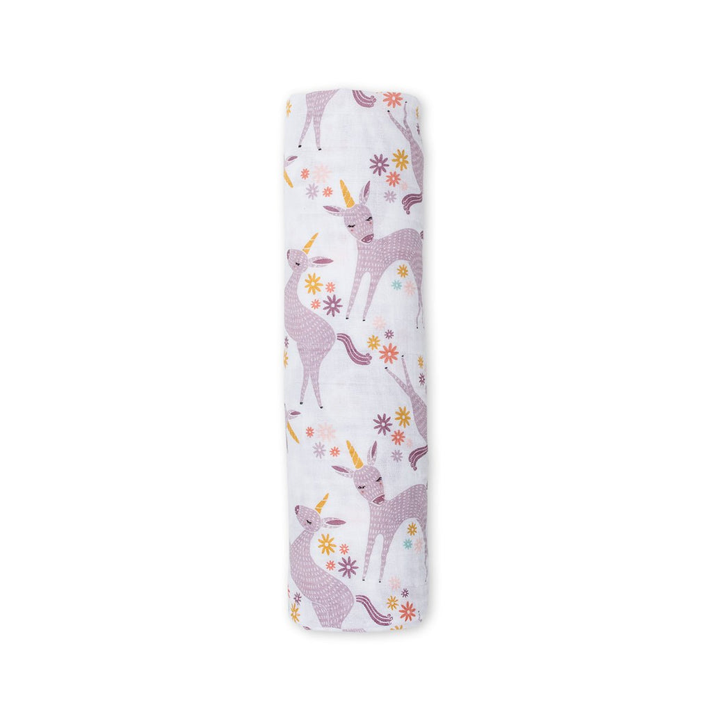 Lulujo - Muslin Swaddle Large - Unicorns (120cm x 120cm) - Baby&More