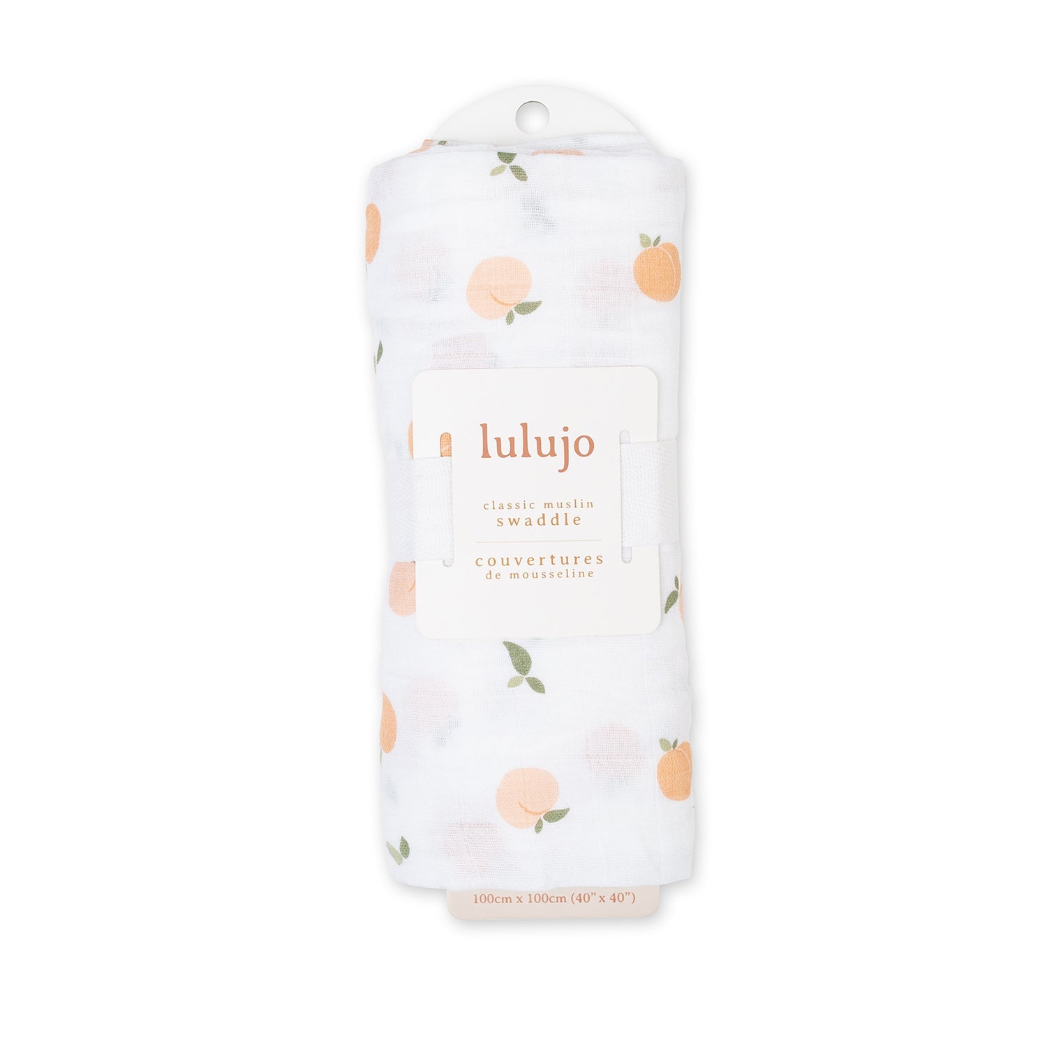 Lulujo - Muslin Swaddle - Peaches (100cm x 100cm) - Baby&More