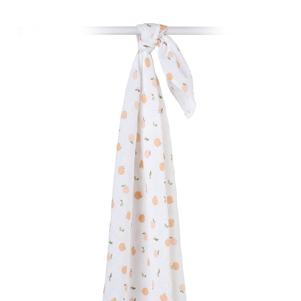 Lulujo - Muslin Swaddle - Peaches (100cm x 100cm) - Baby&More