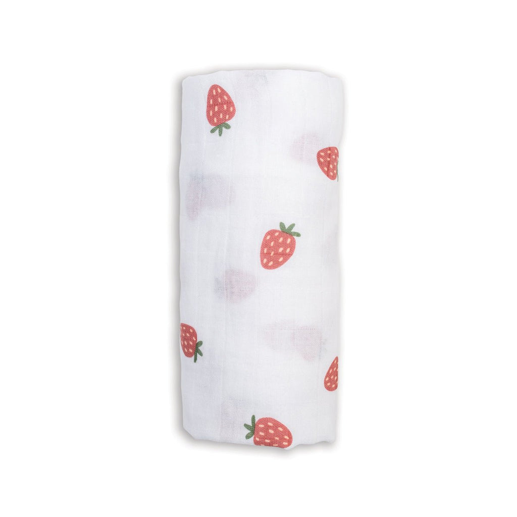 Lulujo - Muslin Swaddle - Strawberries (100cm x 100cm) - Baby&More