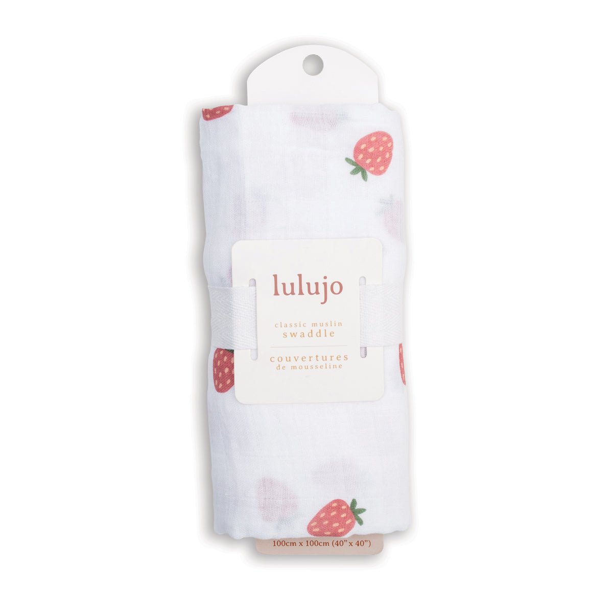 Lulujo - Muslin Swaddle - Strawberries (100cm x 100cm) - Baby&More