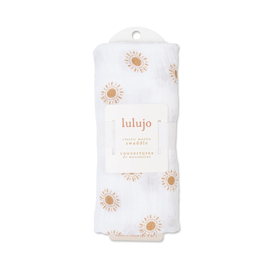 Lulujo - Muslin Swaddle - Suns (100cm x 100cm) - Baby&More