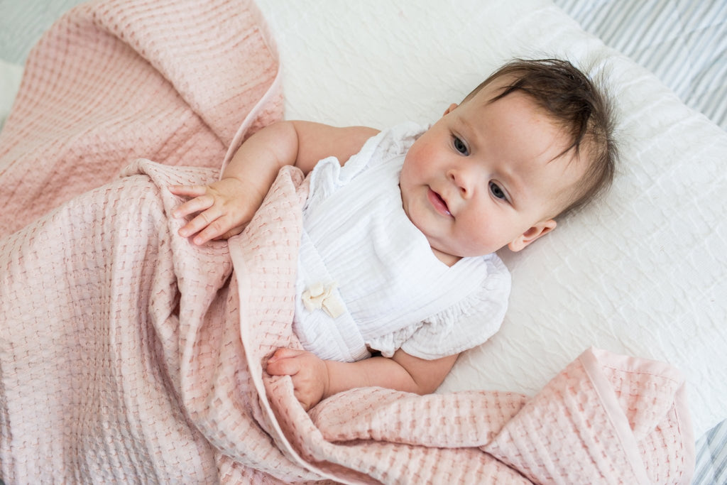 Lulujo - Waffle Blanket - Ballet Slipper Pink - Baby&More