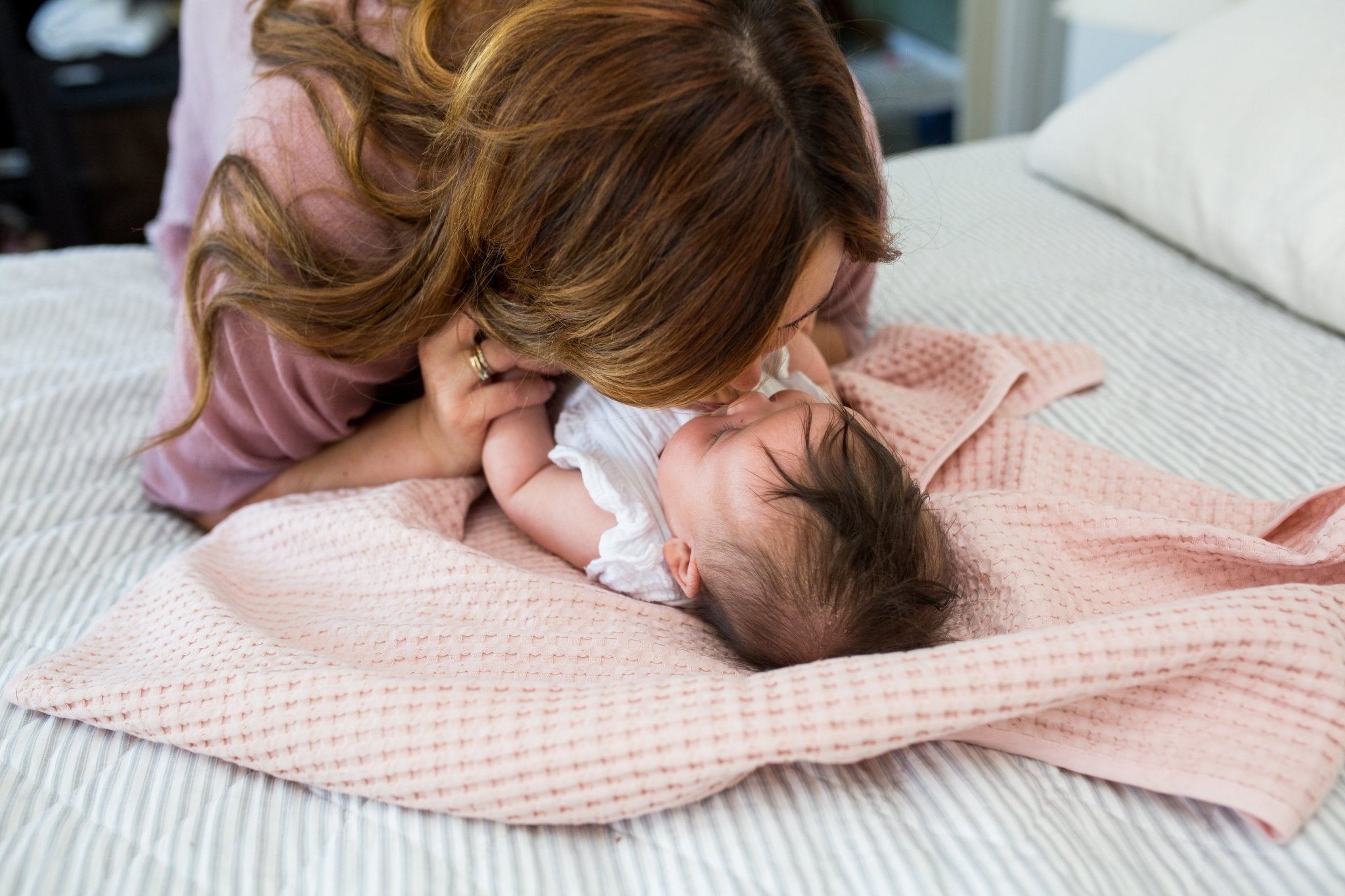 Lulujo - Waffle Blanket - Ballet Slipper Pink - Baby&More