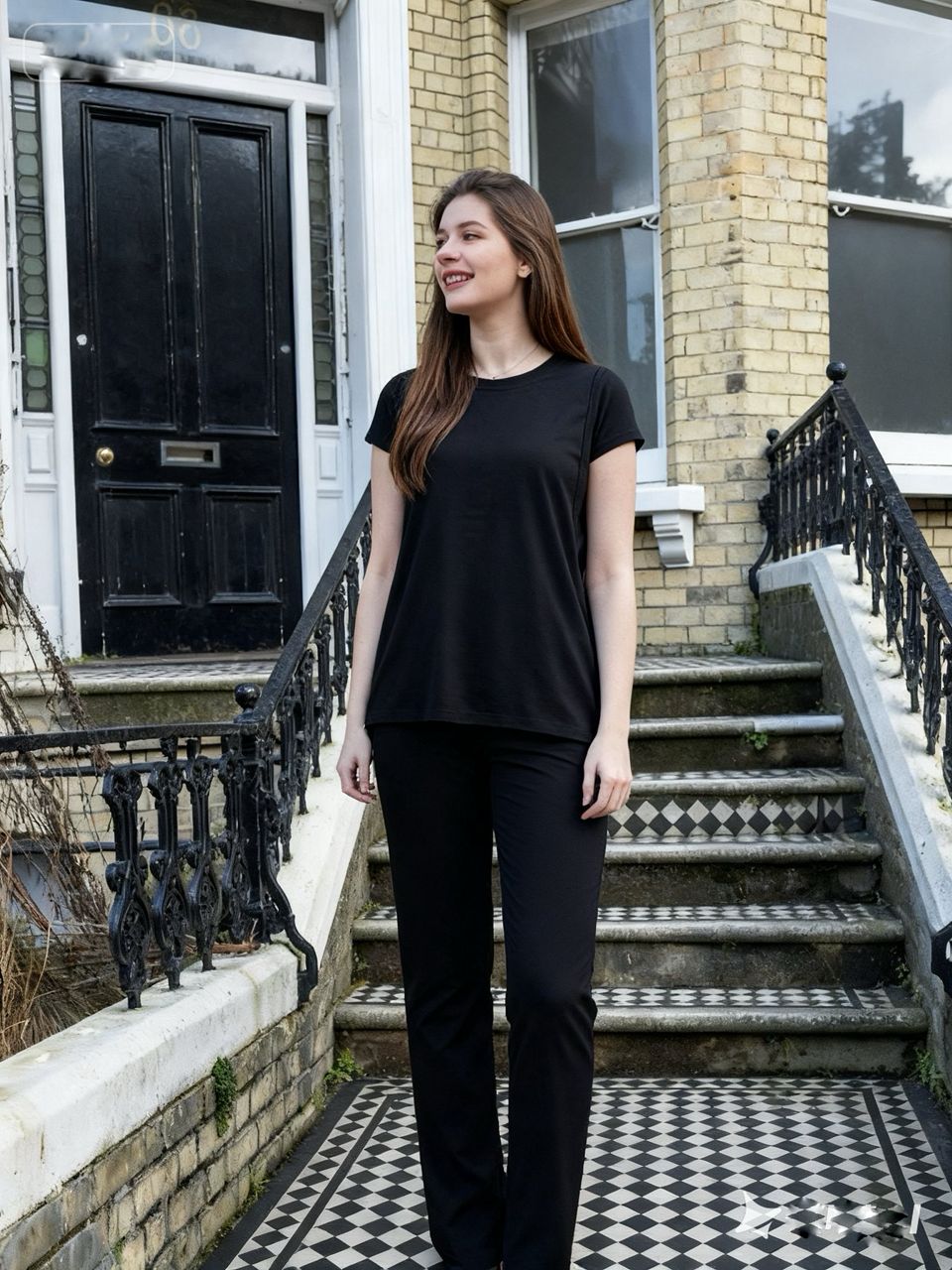 Luxurious Cotton Breastfeeding Short Sleeved Loungewear / Pyjamas - Black - Baby&More