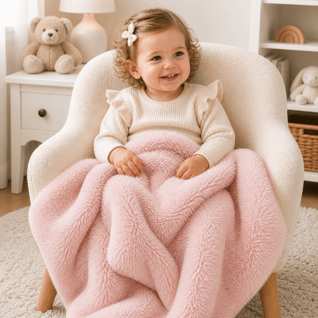 Luxury Faux Fur Baby / Toddler Blanket - Pink - Baby&More