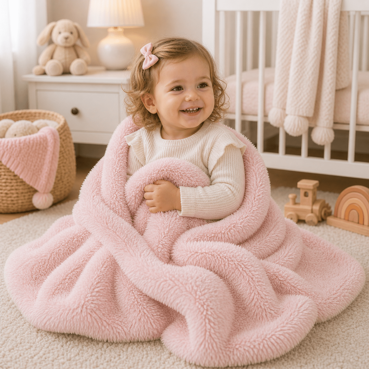 Luxury Faux Fur Baby / Toddler Blanket - Pink