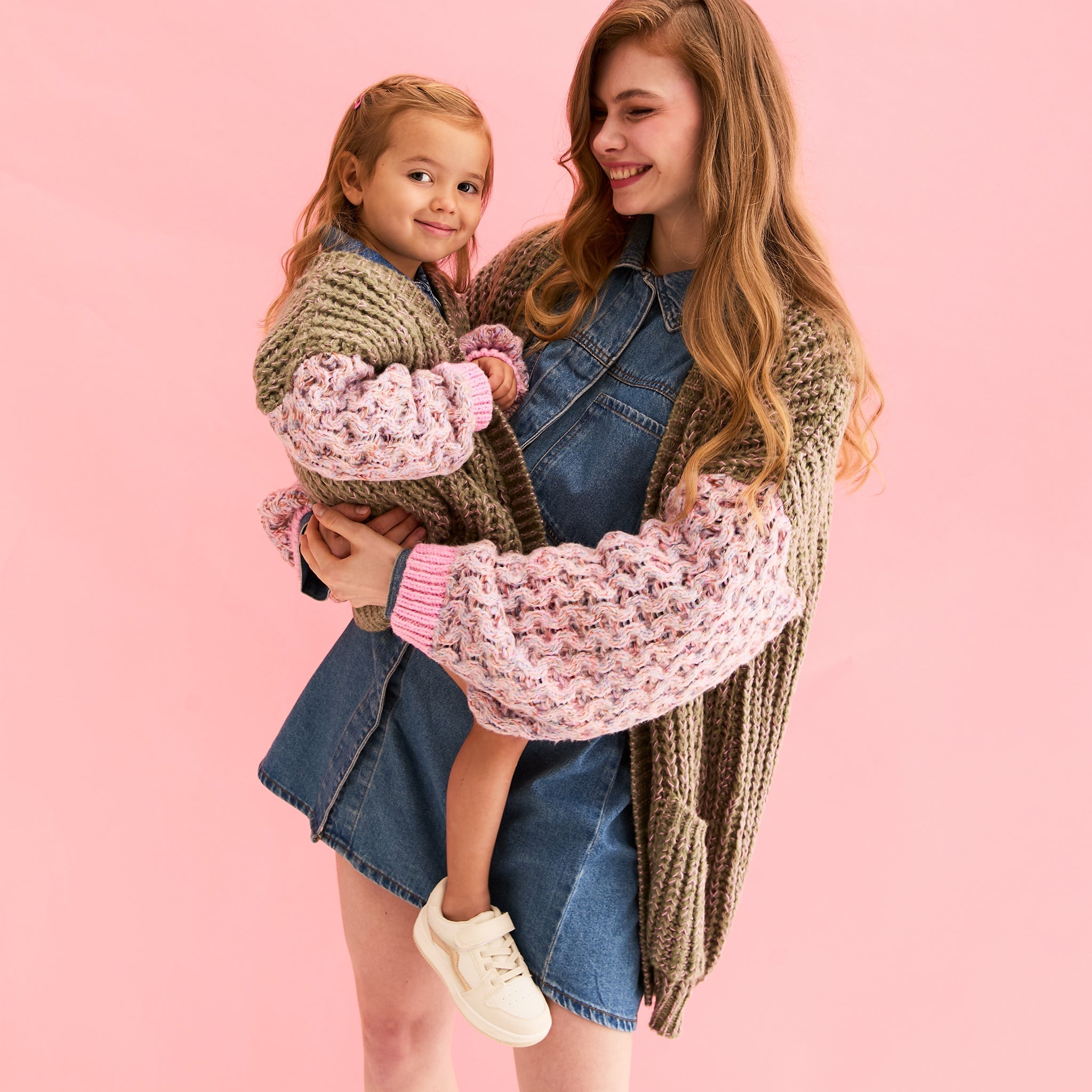 Cara & The Sky Madison Mini Me Oversized Balloon Sleeve Kids Cardigan