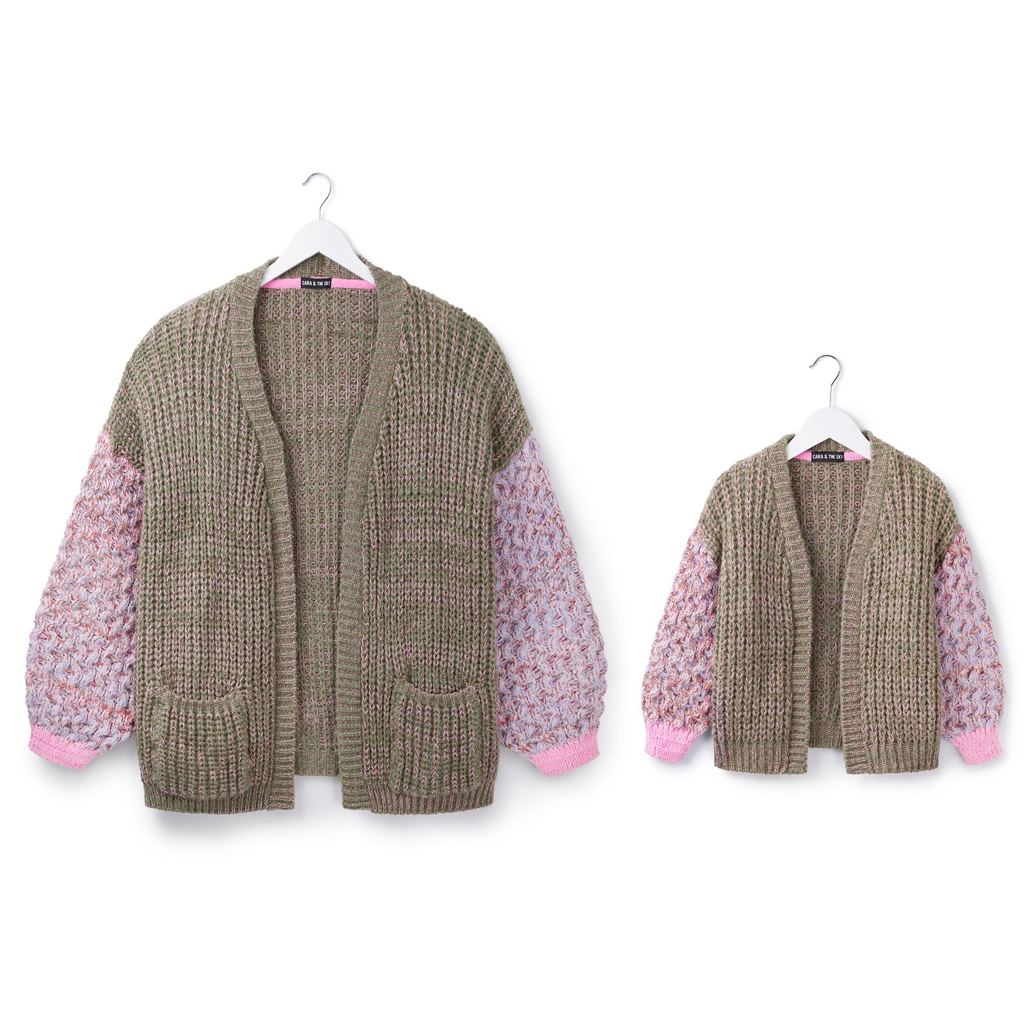 Cara & The Sky Madison Mini Me Oversized Balloon Sleeve Kids Cardigan