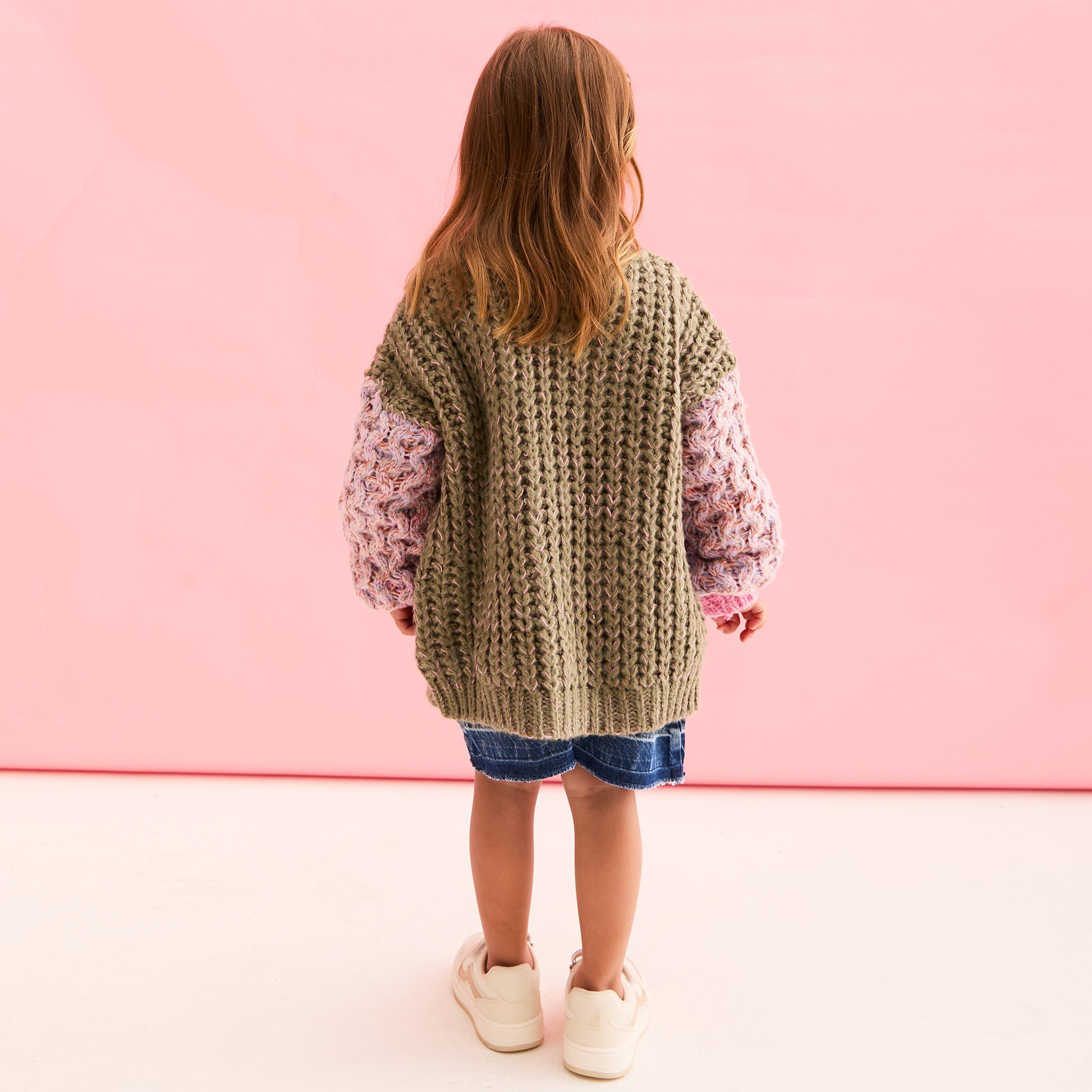 Cara & The Sky Madison Mini Me Oversized Balloon Sleeve Kids Cardigan