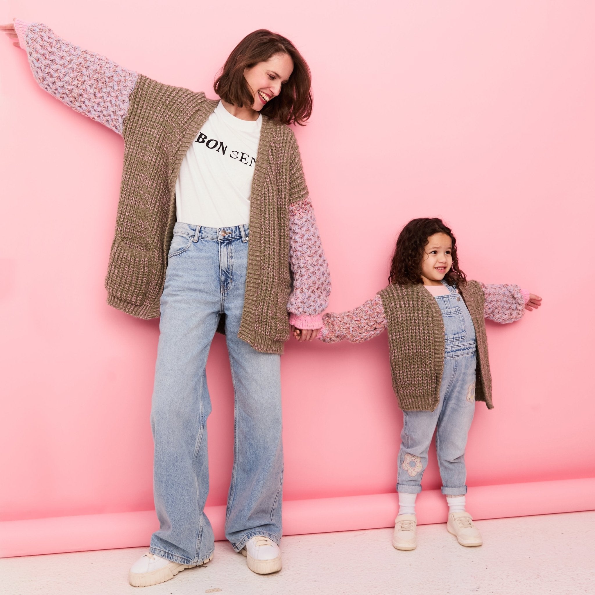 Cara & The Sky Madison Mini Me Oversized Balloon Sleeve Kids Cardigan
