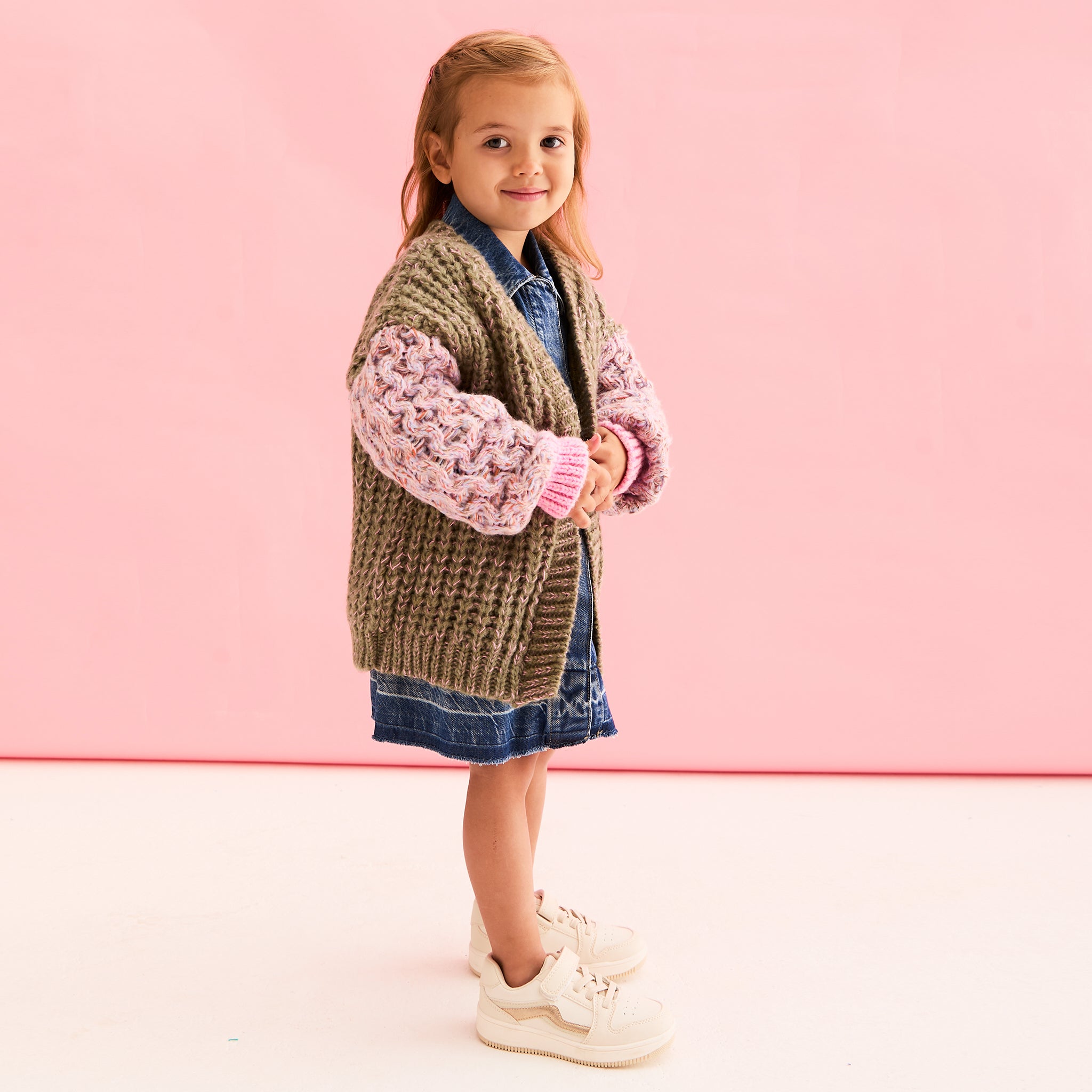 Cara & The Sky Madison Mini Me Oversized Balloon Sleeve Kids Cardigan