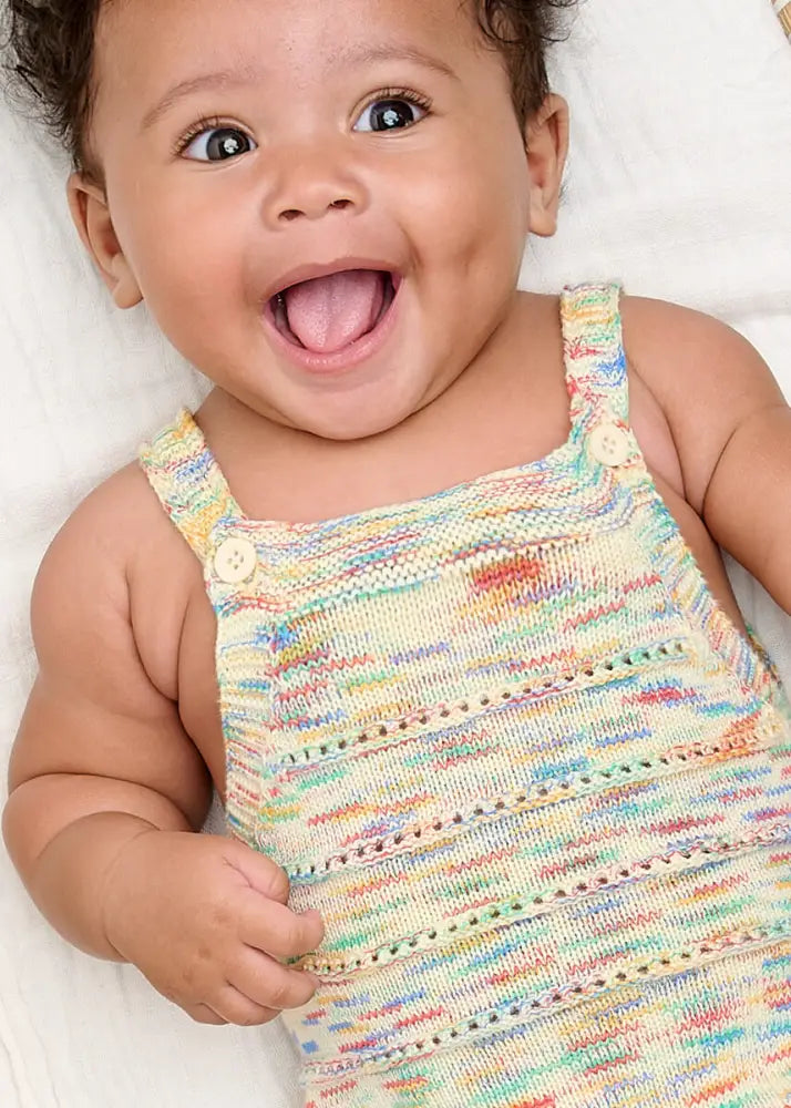 The bonniemob Organic Cotton Space-Dye Knitted Baby Bubble Romper