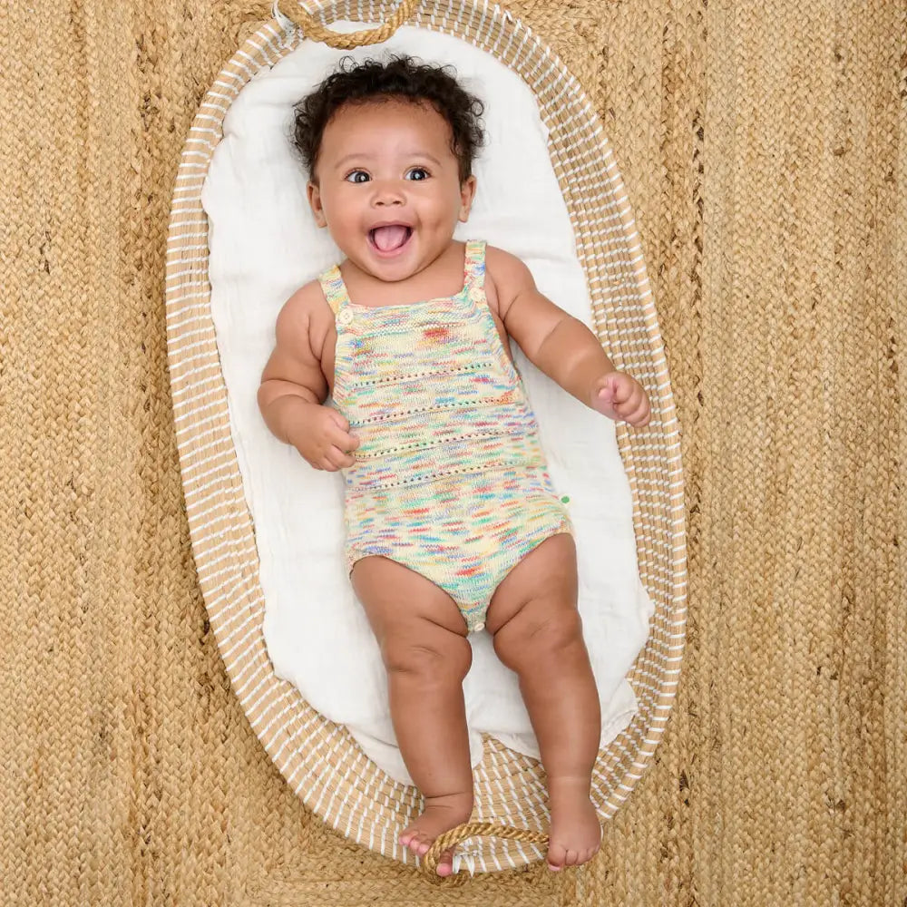 The bonniemob Organic Cotton Space-Dye Knitted Baby Bubble Romper