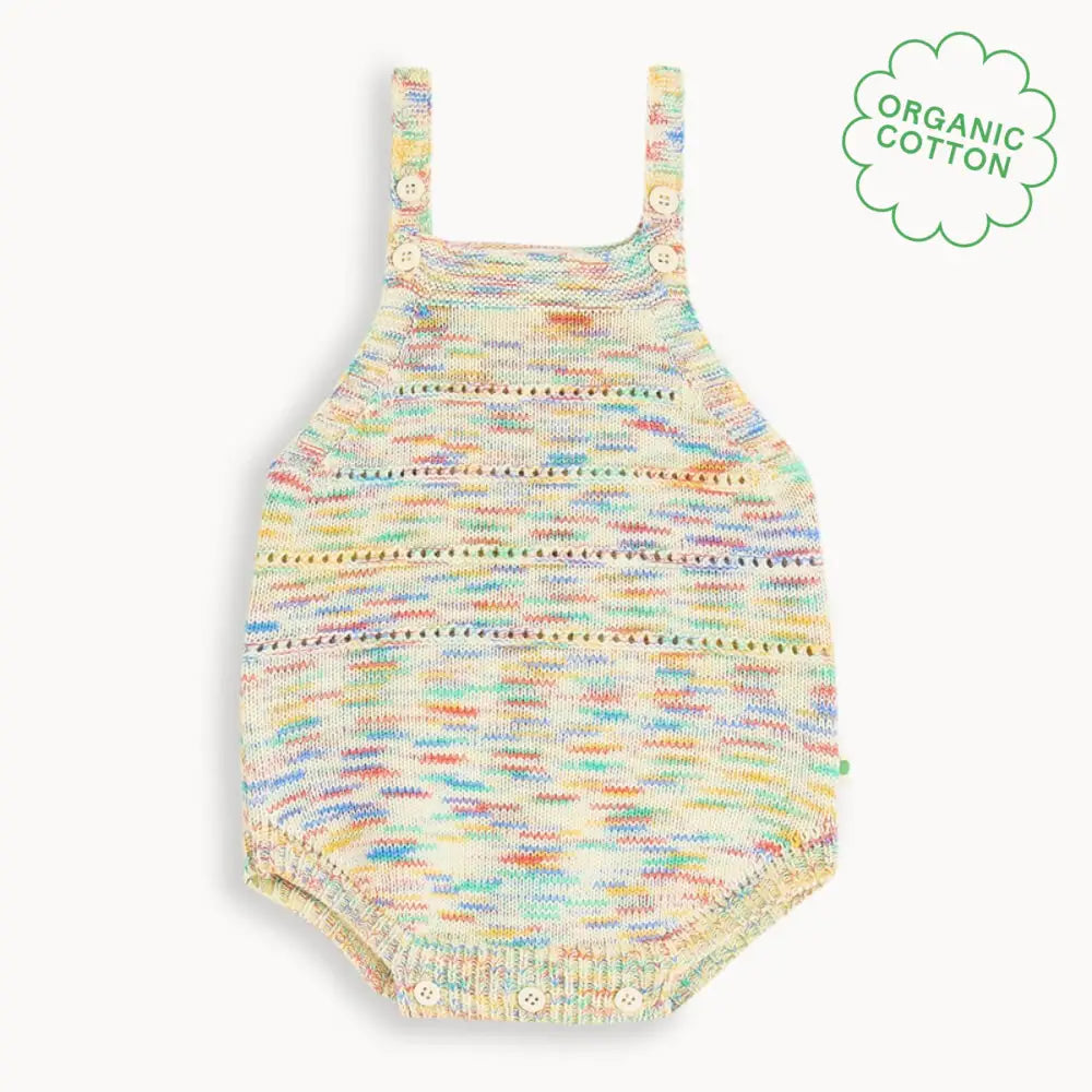 The bonniemob Organic Cotton Space-Dye Knitted Baby Bubble Romper