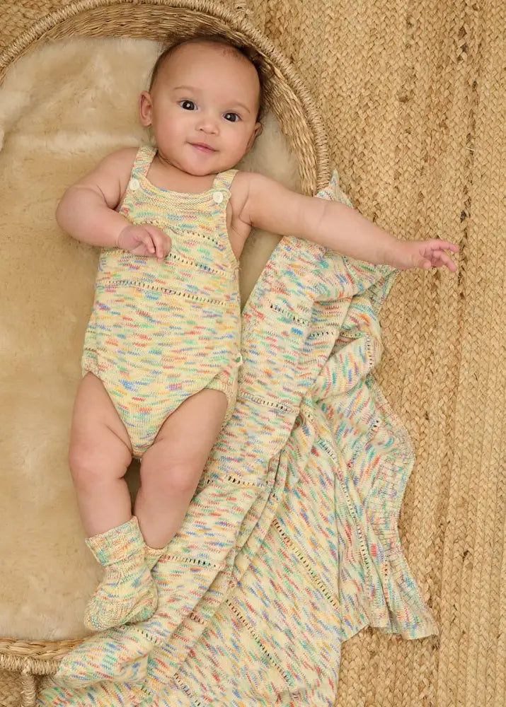 The bonniemob Organic Cotton Space-Dye Knitted Baby Bubble Romper