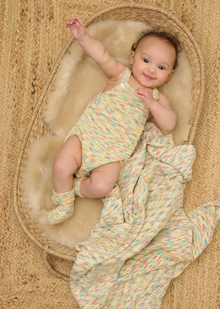 The bonniemob Organic Cotton Space-Dye Knitted Baby Bubble Romper