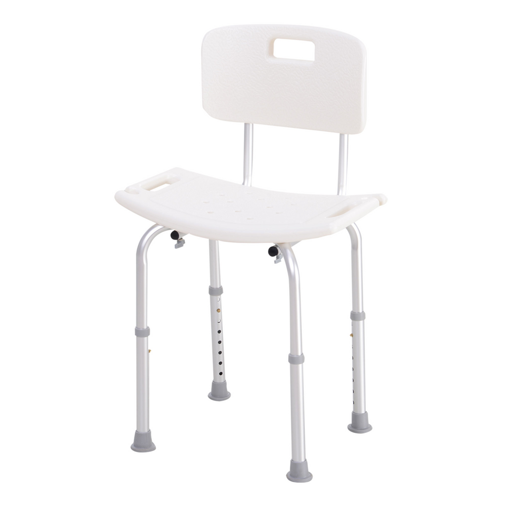 Bath / Shower Chair with Backrest, Adjustable Height - Max 136kg.