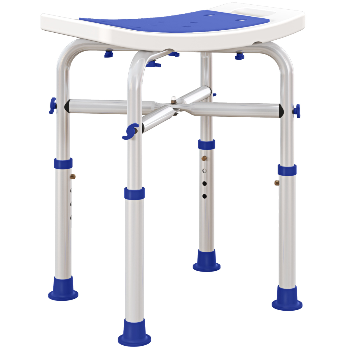 Bath / Shower Stool, Adjustable Height - Purple - Max 150kg