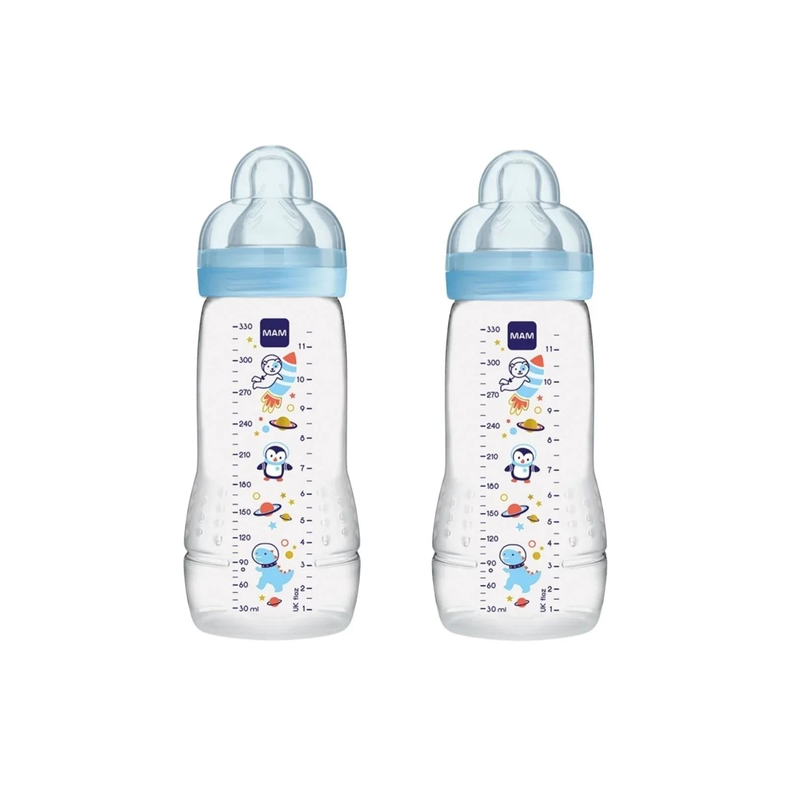 MAM Easy Active Bottle - 330ml - Pack of 2 - Blue - Baby&More
