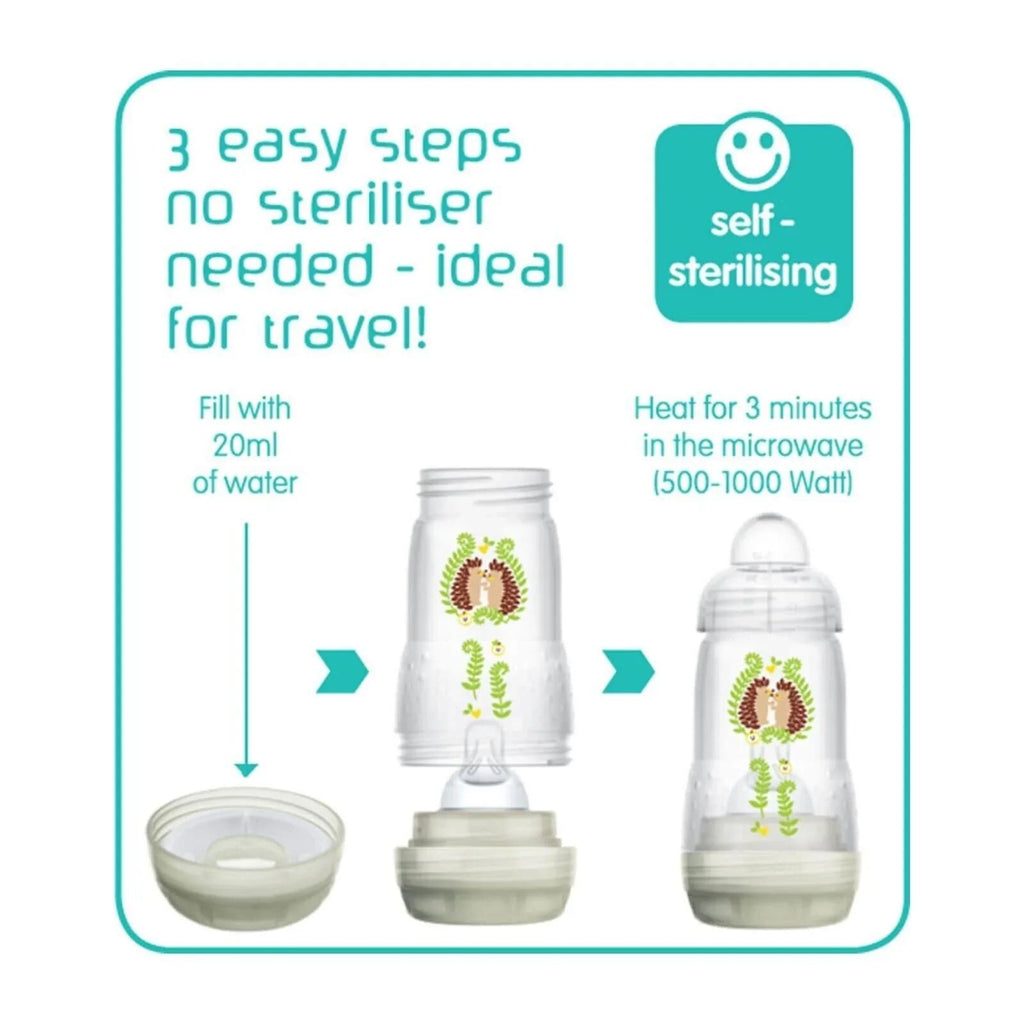 MAM Easy Start Anti - Colic Bottle - 260ml - Pack of 2 - Nature - Baby&More