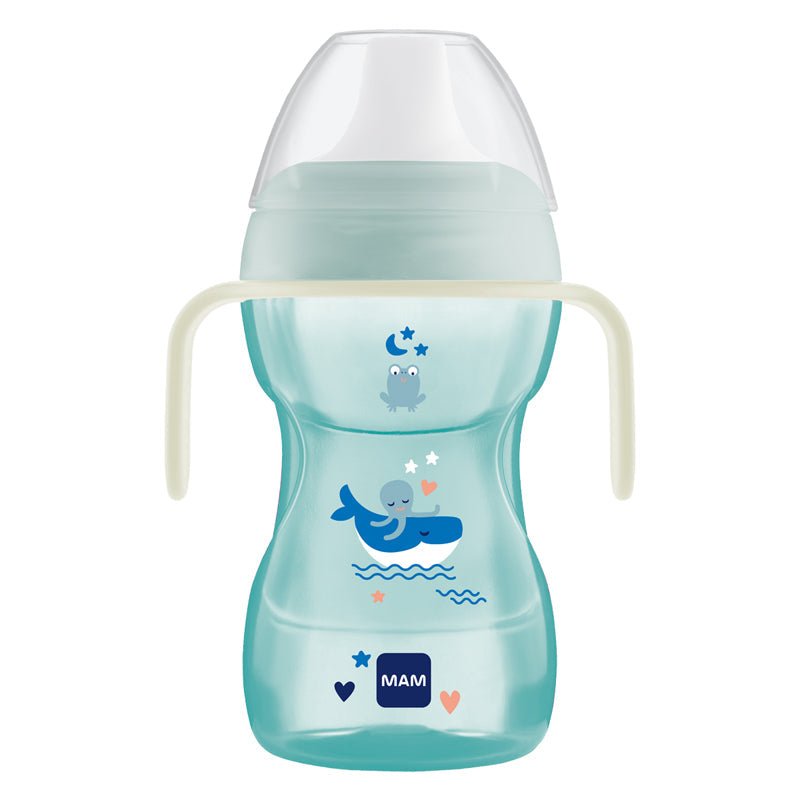 MAM Fun To Drink Cup & Glow with Handles - Blue - 270ml - Baby&More